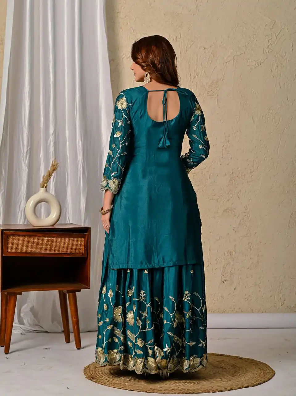 MD 3057 Teal Chinon Silk Salwar Suit with Embroidery Work & Lace Work. Affordable Price ₹2149. Delivery 4-6 Working Days. Shop now. | Jump Suits, Salwar suit, Designer Suits, Casual Suits, Creative suits, Palazzo Suits, Party Wear Suits, Patiala Suits, Straight Suits