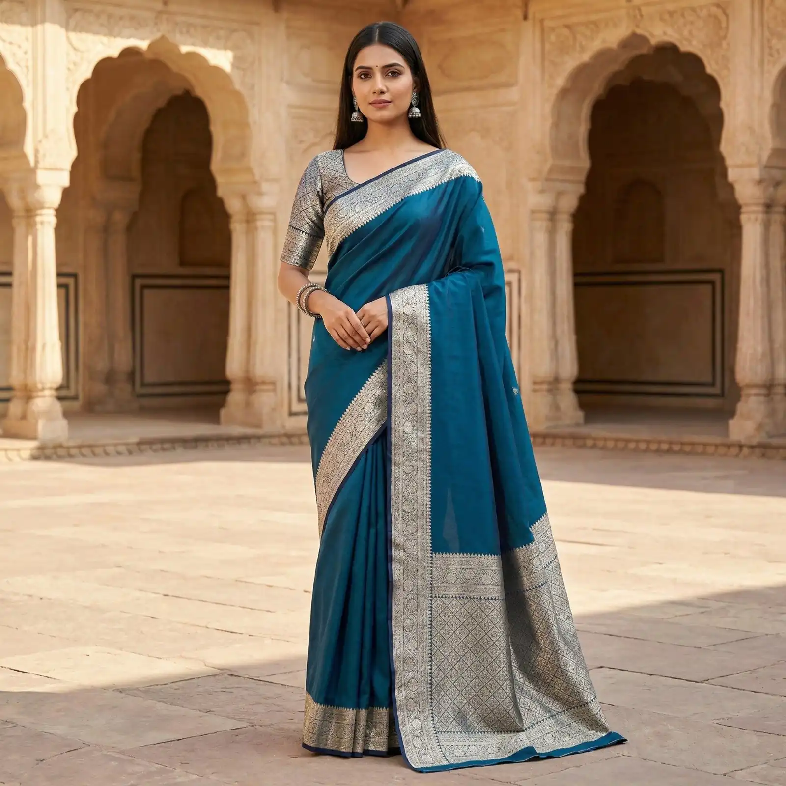 MB 3322 Teal in Color Banarasi Silk Zari Work & Lace Work Saree . Now at just ₹1899. Delivery 4-6 Working Days. Shop now. | Sarees, Bollywood Sarees, Creative Sarees, Designer Sarees, Embroidered Sarees, Ethnic Saree, Modern Digital sarees, Party Wear Sarees