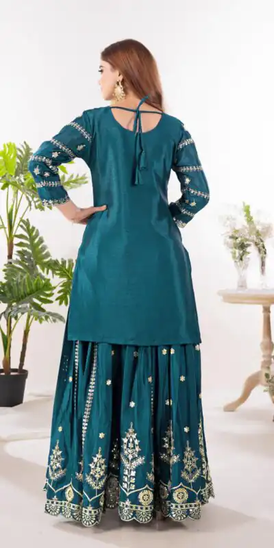 ND 5033 Teal Chinon Silk Salwar Suit with Embroidery Work & Lace Work. Affordable Price ₹2149. Delivery 4-6 Working Days. Shop now. | Jump Suits, Straight Suits, Salwar suit, Designer Suits, Casual Suits, Creative suits, Palazzo Suits, Party Wear Suits, Patiala Suits