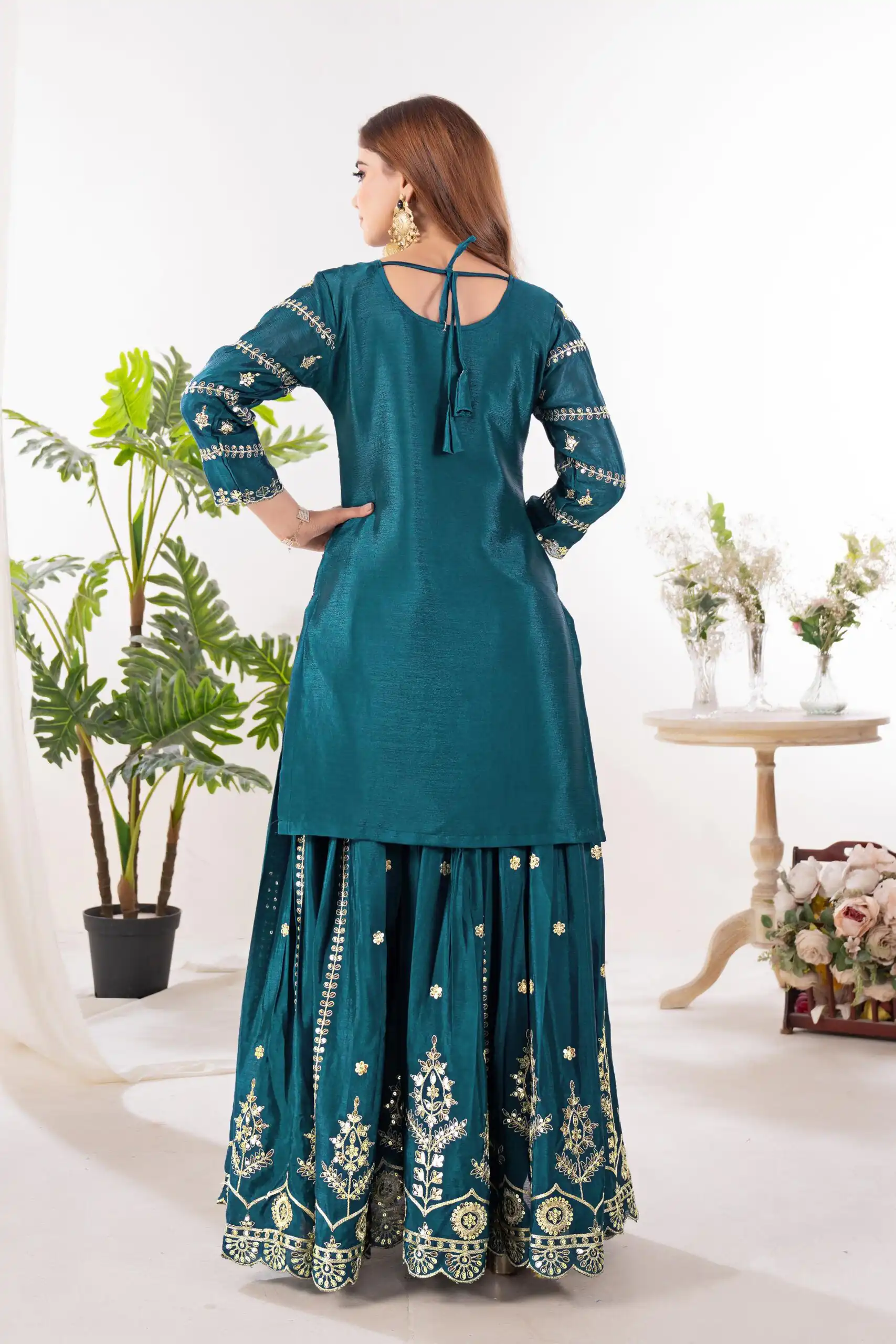 ND 5033 Teal Chinon Silk Salwar Suit with Embroidery Work & Lace Work. Affordable Price ₹2149. Delivery 4-6 Working Days. Shop now. | Jump Suits, Straight Suits, Salwar suit, Designer Suits, Casual Suits, Creative suits, Palazzo Suits, Party Wear Suits, Patiala Suits