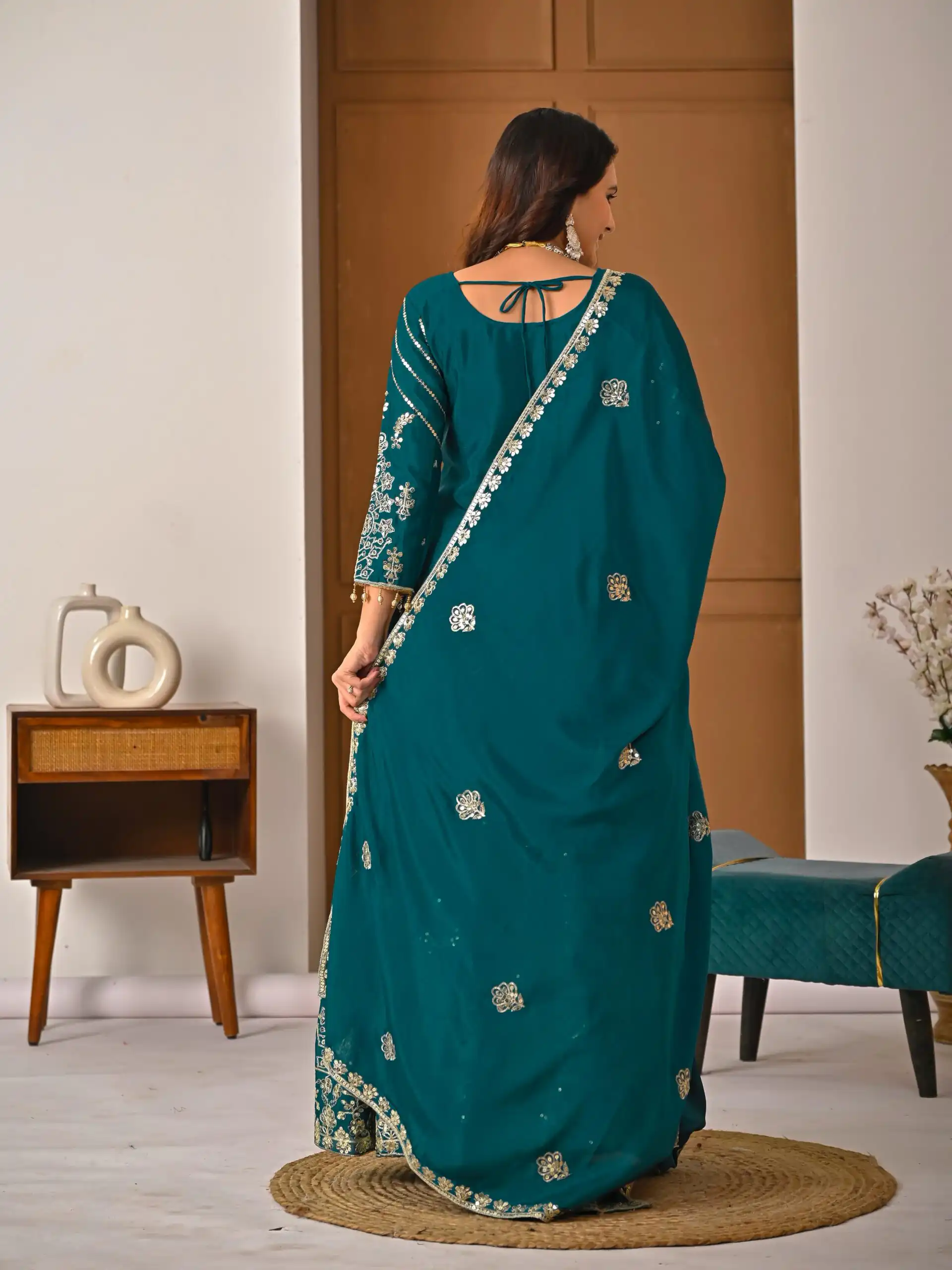 NF 1245 Teal Chinon Silk Lehenga Choli with Embroidery Work & Zari Work. Now at just ₹2449. Delivery 4-6 Working Days. Shop now. | Lehenga, Bollywood Lehenga, Creative Lehenga, Designer Lehenga, Embroidered Lehenga, Party Wear Lehenga