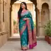 MB 50 Teal Pashmina Silk Saree with Lace Work & Lace Border. Online Festive Deal ₹2399. Delivery 4-6 Working Days. Shop now. | Sarees, Bollywood Sarees, Creative Sarees, Designer Sarees, Embroidered Sarees, Ethnic Saree, Modern Digital sarees, Party Wear Sarees