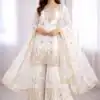 WW 1250 White Faux Georgette With 5 mm Sequence Work Salwar Suit Wedding, Party, Festive, Events Etc. Expected Delivery 4-6 Working Days @2399/- | Jump Suits, Salwar suit, Designer Suits, Casual Suits, Creative suits, Palazzo Suits, Party Wear Suits, Patiala Suits, Straight Suits