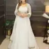 MF 496 White Faux Georgette Salwar Suit with Lace Work & Embroidery Work. Special Price ₹2449. Delivery 4-6 Working Days. Shop now. | Jump Suits, Salwar suit, Designer Suits, Casual Suits, Creative suits, Palazzo Suits, Party Wear Suits, Patiala Suits, Straight Suits