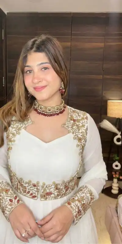 MF 496 White Faux Georgette Salwar Suit with Lace Work & Embroidery Work. Special Price ₹2449. Delivery 4-6 Working Days. Shop now. | Jump Suits, Salwar suit, Designer Suits, Casual Suits, Creative suits, Palazzo Suits, Party Wear Suits, Patiala Suits, Straight Suits