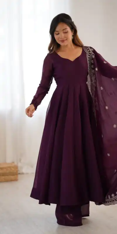 SSR 5006 Wine Fandy Silk Gown Perfect for Wedding, Party, Pongal, Traditional Day, Baby Shower – . Get it for ₹1999. Delivery 4-6 Working Days. Shop | Gowns, Bollywood Gowns, Creative Gowns, Designer Gowns, Embroidered Gowns, Party Wear Gowns