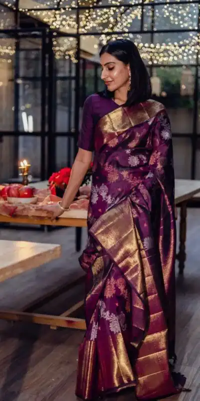 KPR 245 Wine Color Soft Lichi Silk Saree with Lace Border & Lace Work. Best Price ₹1449. Delivery 4-6 Working Days. Shop now. | Sarees, Bollywood Sarees, Creative Sarees, Designer Sarees, Embroidered Sarees, Ethnic Saree, Modern Digital sarees, Party Wear Sarees