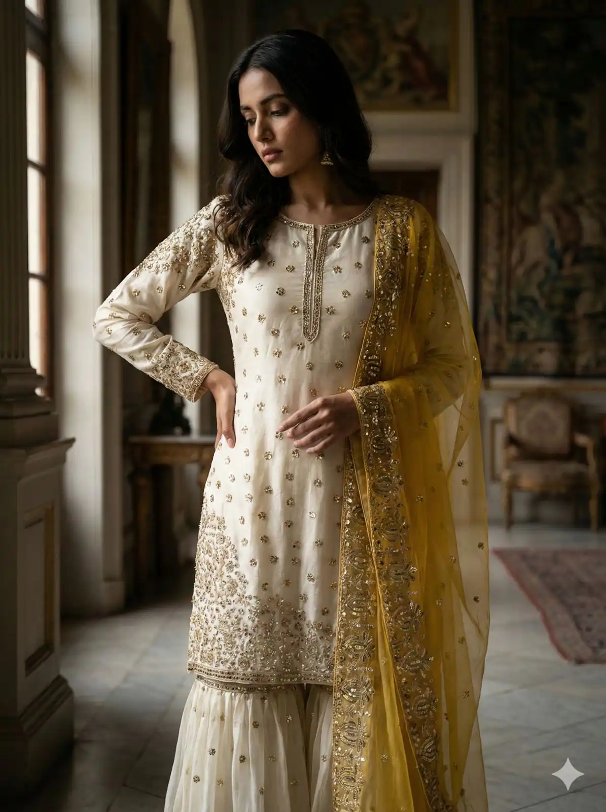 JF 041 Yellow Fendy Silk Salwar Suitwith Embroidery Work & Lace Work. Now at just ₹2149. Delivery 4-6 Working Days. Shop now. | Jump Suits, Salwar suit, Designer Suits, Casual Suits, Creative suits, Palazzo Suits, Party Wear Suits, Patiala Suits, Straight Suits