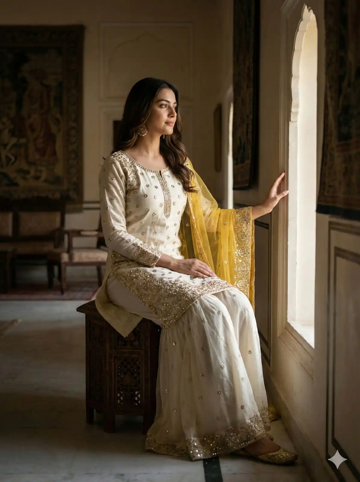 JF 041 Yellow Fendy Silk Salwar Suitwith Embroidery Work & Lace Work. Now at just ₹2149. Delivery 4-6 Working Days. Shop now. | Jump Suits, Salwar suit, Designer Suits, Casual Suits, Creative suits, Palazzo Suits, Party Wear Suits, Patiala Suits, Straight Suits