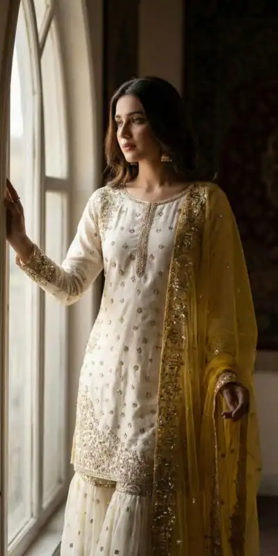 JF 041 Yellow Fendy Silk Salwar Suitwith Embroidery Work & Lace Work. Now at just ₹2149. Delivery 4-6 Working Days. Shop now. | Jump Suits, Salwar suit, Designer Suits, Casual Suits, Creative suits, Palazzo Suits, Party Wear Suits, Patiala Suits, Straight Suits