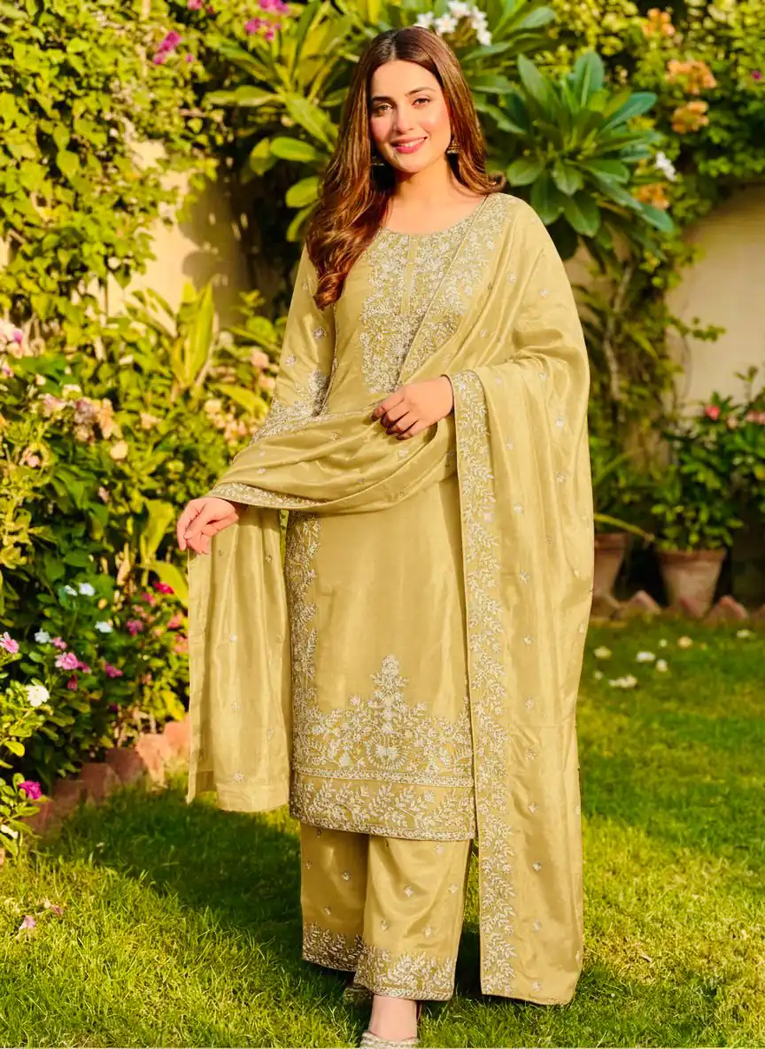 SRK 5316 Yellow Organza Silk Salwar Suit Perfect for Wedding, Party, Makar Sankranti, Eid, Durga Puja – . Affordable Price ₹2149. Delivery 4-6 Workin | Jump Suits, Straight Suits, Salwar suit, Designer Suits, Casual Suits, Creative suits, Palazzo Suits, Party Wear Suits, Patiala Suits
