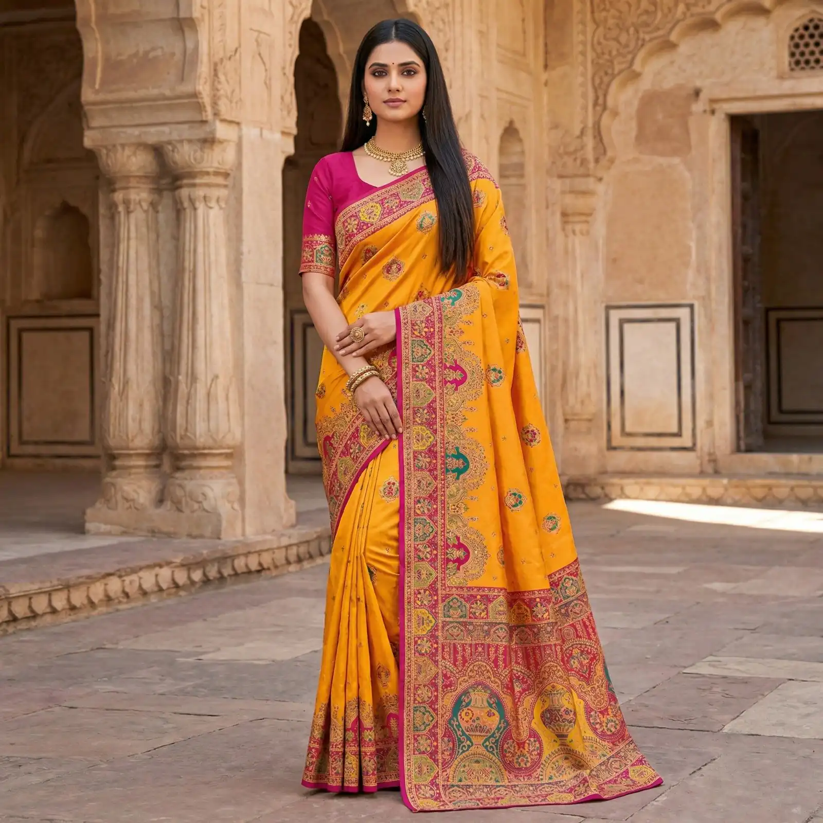 MB 56 Yellow Paithani Silk Saree with Lace Border & Lace Work. Affordable Price ₹2399. Delivery 4-6 Working Days. Shop now. | Sarees, Bollywood Sarees, Creative Sarees, Designer Sarees, Embroidered Sarees, Ethnic Saree, Modern Digital sarees, Party Wear Sarees