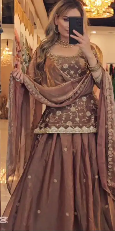 Attractive Brown Fandy Silk Sequence Work Lehenga Choli
