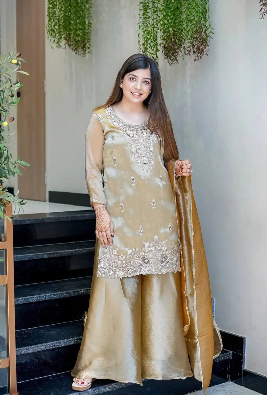 Fancy Chiku Fandy Satin Embroidery Work Salwar Suit - Image 2