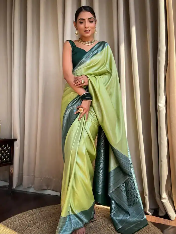Super Pista Lichi Silk Jacquard Work Saree