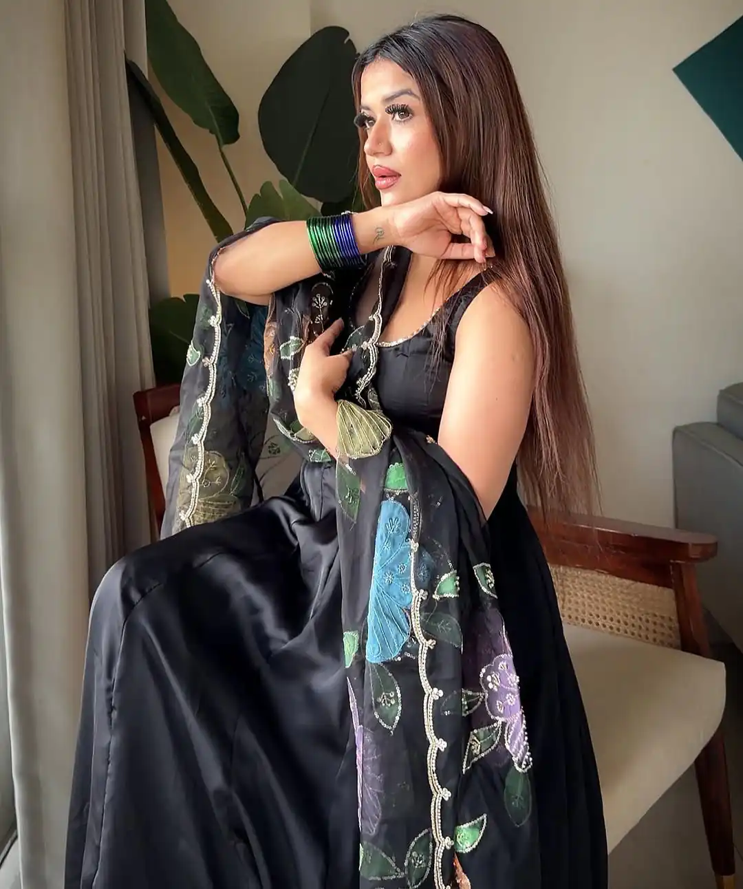 RTC 6035 Black Natural Crep Anarkali Suit with Embroidery Work. Exclusive Offer ₹2099. Delivery 4-6 Working Days. Shop now. | Anarkali Suits, Bollywood Anarkali, Creative-Anarkali, Designer Anarkali, Embroidered Anarkali, Party Wear Anarkali