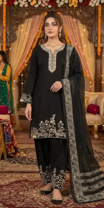 LG 2107 Black Rayon Salwar Suit with Embroidery Work & Mirror Work. Grab it for ₹1999. Delivery 4-6 Working Days. Shop now. | Jump Suits, Salwar suit, Designer Suits, Casual Suits, Creative suits, Palazzo Suits, Party Wear Suits, Patiala Suits, Straight Suits