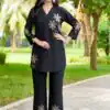 DIVA 122 Black Rayon Kurti with Embroidery Work & Mirror Work. Wedding, Party, Festive Grab it for ₹1749. Delivery 4-6 Working Days. Shop now. | Kurti, Bollywood Kurti, Creative Kurtis, Designer Kurti, Party Wear Kurti, Selfie Kurti
