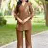 DIVA 122 Brown Rayon Kurti with Embroidery Work & Mirror Work. Wedding, Party, Festive Grab it for ₹1749. Delivery 4-6 Working Days. Shop now. | Kurti, Bollywood Kurti, Creative Kurtis, Designer Kurti, Party Wear Kurti, Selfie Kurti