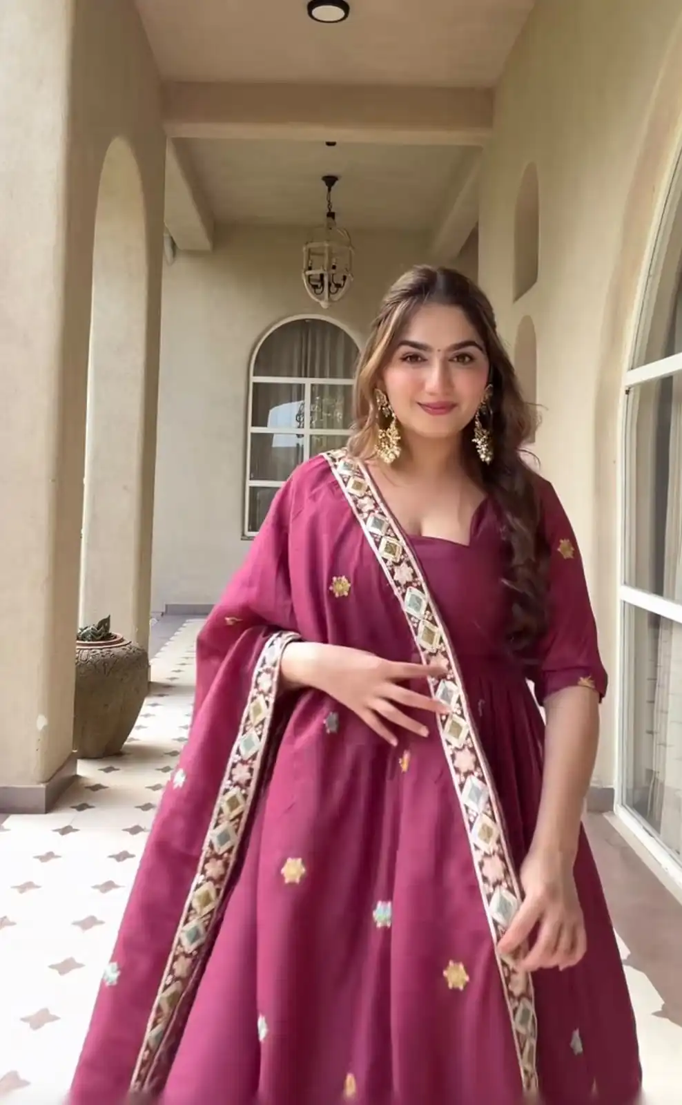 MD 3097 Red Color Natural Crep Anarkali Suit with Embroidery Work. Exclusive Offer ₹2649. Delivery 4-6 Working Days. Shop now. | Anarkali Suits, Bollywood Anarkali, Creative-Anarkali, Designer Anarkali, Embroidered Anarkali, Party Wear Anarkali