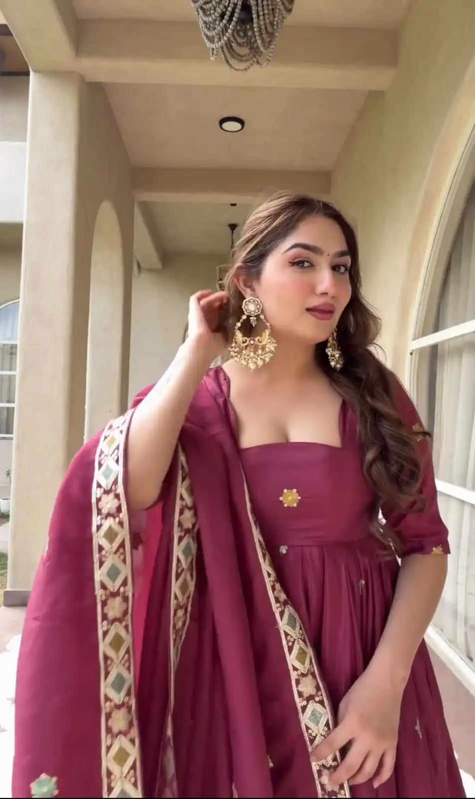 MD 3097 Red Color Natural Crep Anarkali Suit with Embroidery Work. Exclusive Offer ₹2649. Delivery 4-6 Working Days. Shop now. | Anarkali Suits, Bollywood Anarkali, Creative-Anarkali, Designer Anarkali, Embroidered Anarkali, Party Wear Anarkali