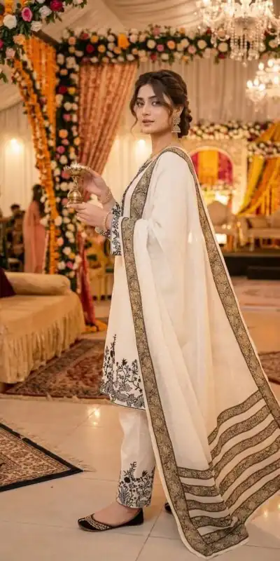 LG 2107 White Rayon Salwar Suit with Embroidery Work & Mirror Work. Grab it for ₹1999. Delivery 4-6 Working Days. Shop now. | Jump Suits, Salwar suit, Designer Suits, Casual Suits, Creative suits, Palazzo Suits, Party Wear Suits, Patiala Suits, Straight Suits