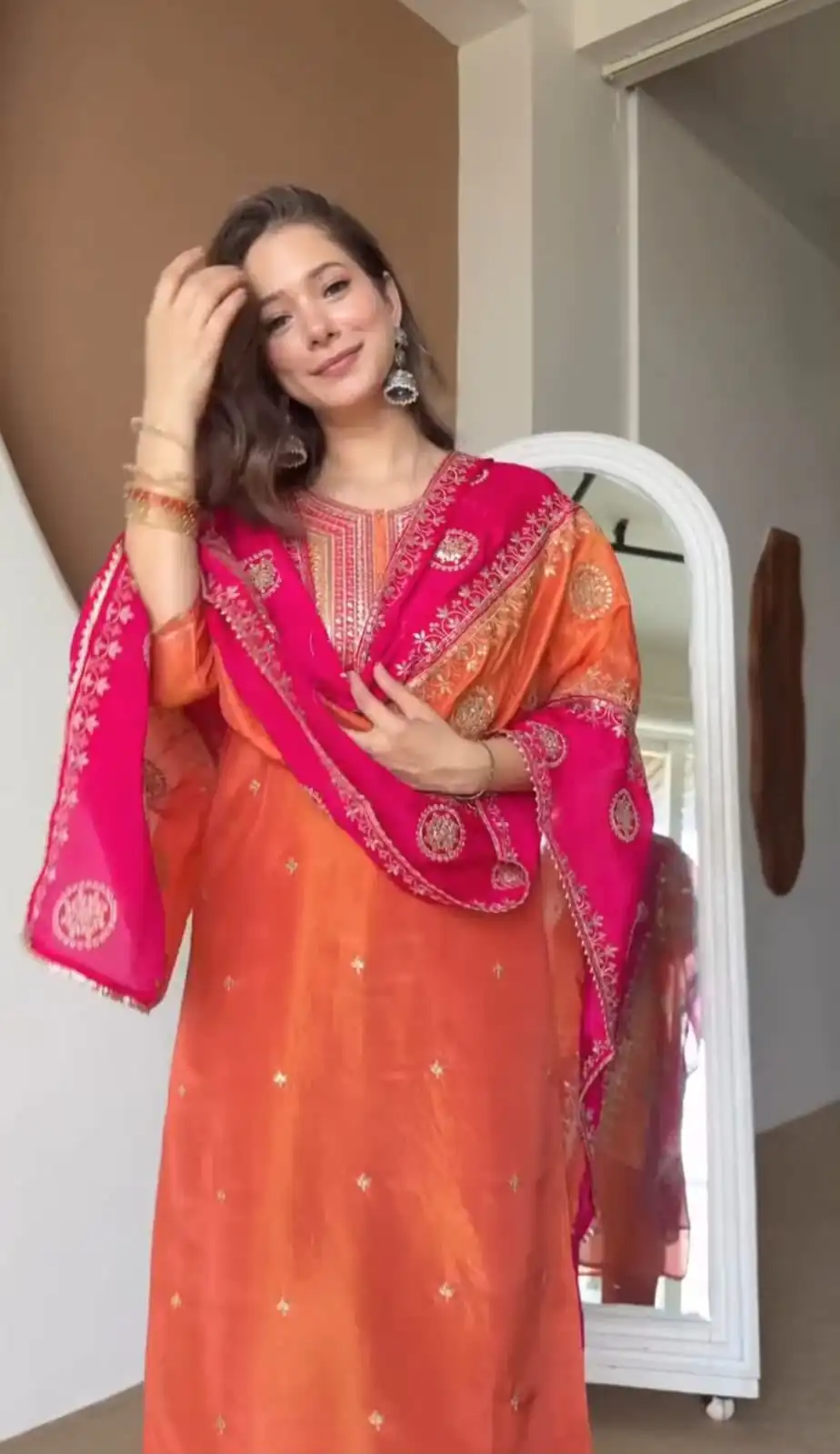 DC 119 Orange Chinon Salwar Suit with Embroidery Work & Digital Print. Festive Deal ₹1899. Delivery 4-6 Working Days. Shop now. | Jump Suits, Salwar suit, Designer Suits, Casual Suits, Creative suits, Palazzo Suits, Party Wear Suits, Patiala Suits, Straight Suits