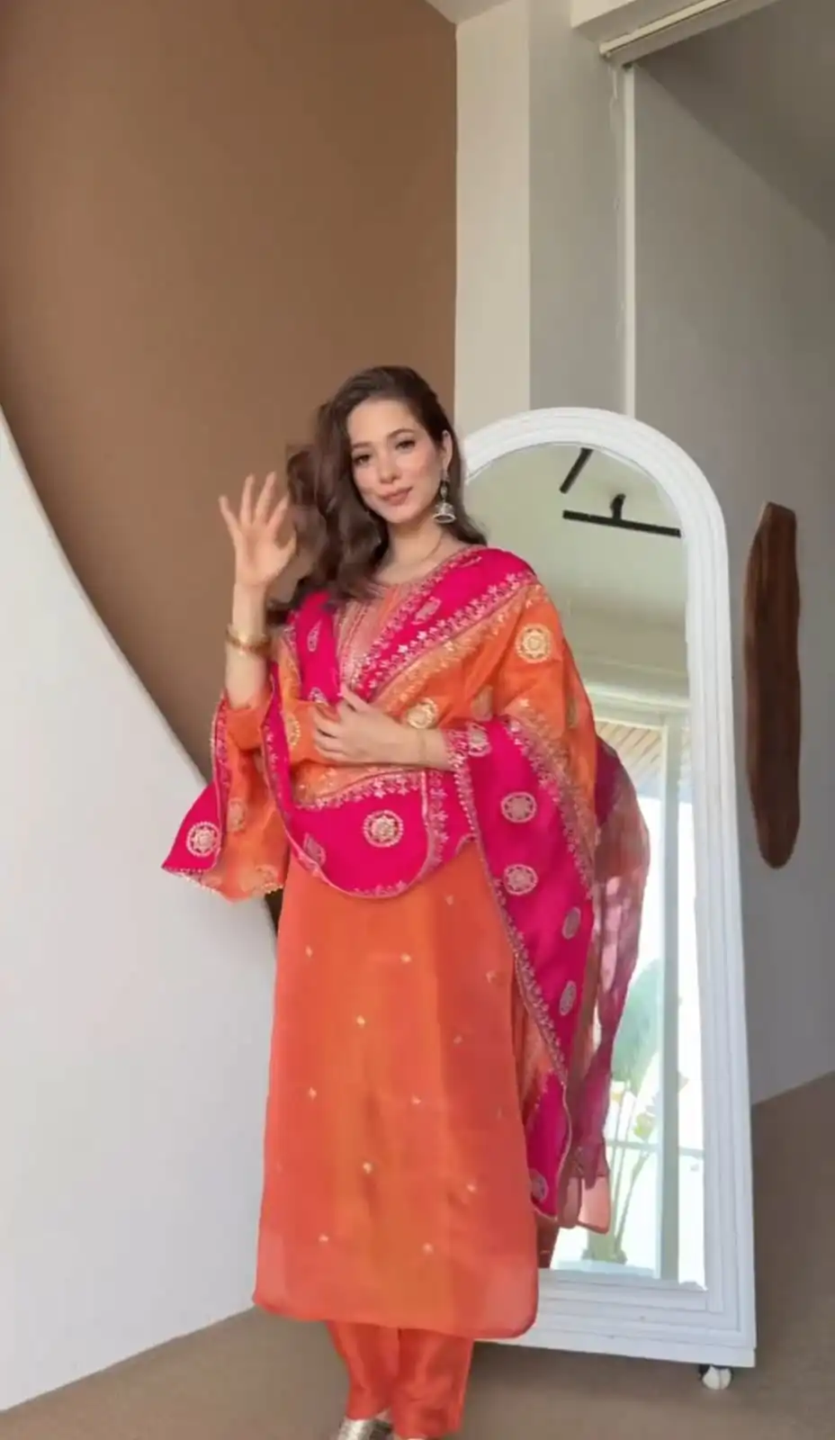 DC 119 Orange Chinon Salwar Suit with Embroidery Work & Digital Print. Festive Deal ₹1899. Delivery 4-6 Working Days. Shop now. | Jump Suits, Salwar suit, Designer Suits, Casual Suits, Creative suits, Palazzo Suits, Party Wear Suits, Patiala Suits, Straight Suits