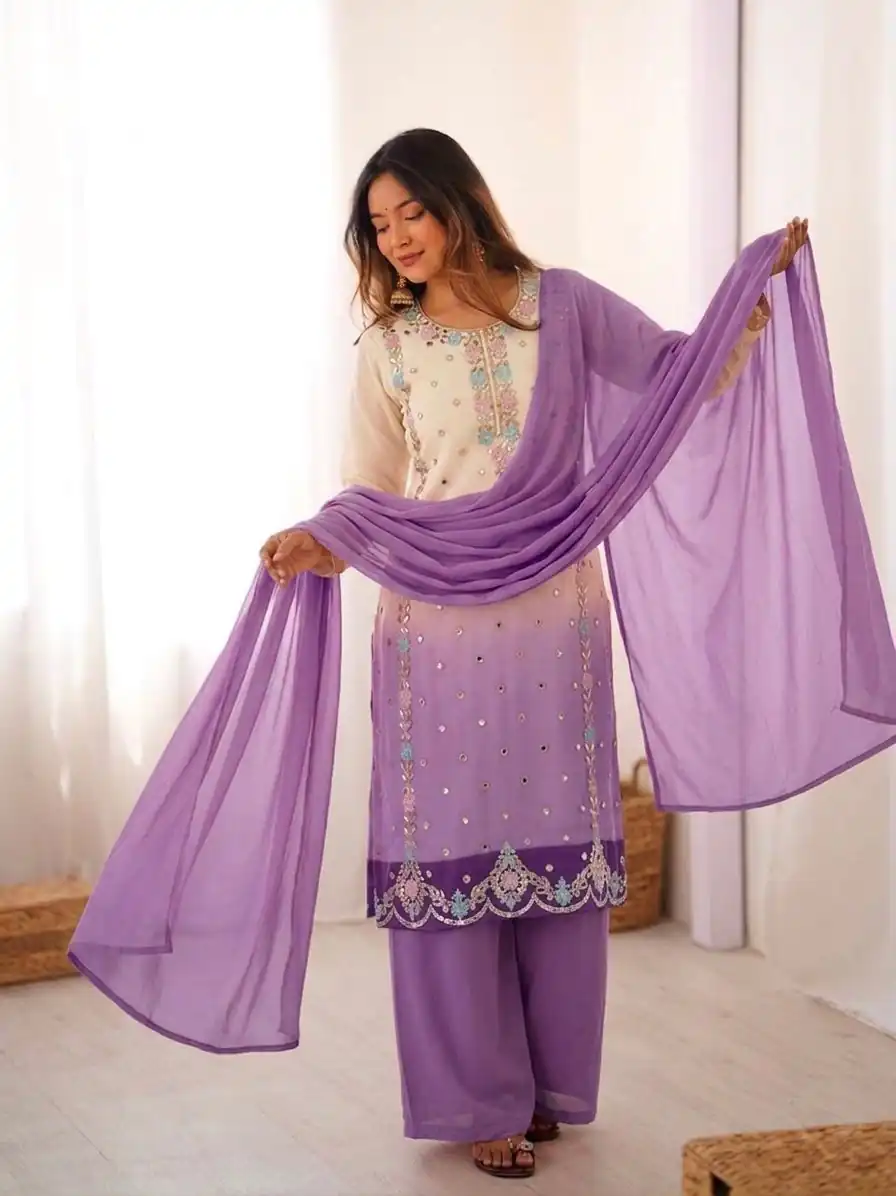 SR 1712 Lavender Color Faux Georgette Salwar Suit with Designer Work. Affordable Price ₹1999. Delivery 4-6 Working Days. Shop now. | Jump Suits, Salwar suit, Designer Suits, Casual Suits, Creative suits, Palazzo Suits, Party Wear Suits, Patiala Suits, Straight Suits