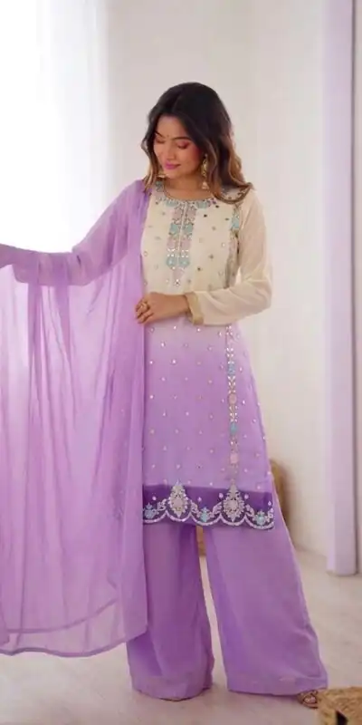 SR 1712 Lavender Color Faux Georgette Salwar Suit with Designer Work. Affordable Price ₹1999. Delivery 4-6 Working Days. Shop now. | Jump Suits, Salwar suit, Designer Suits, Casual Suits, Creative suits, Palazzo Suits, Party Wear Suits, Patiala Suits, Straight Suits