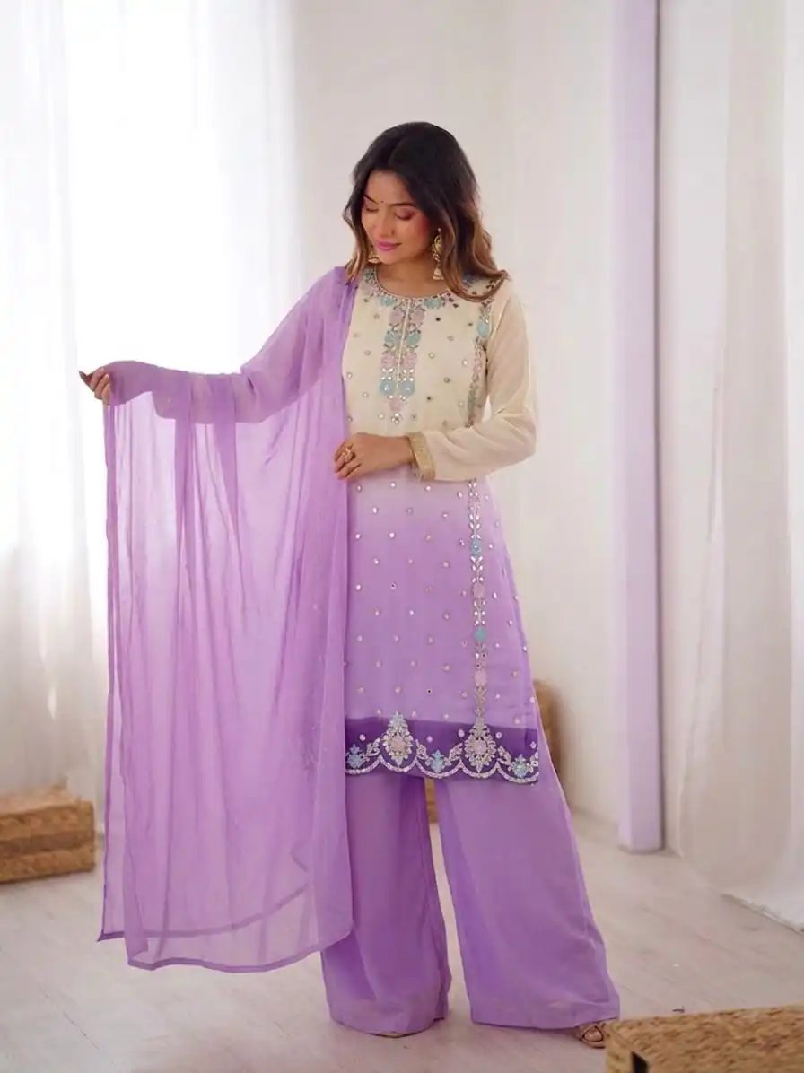 SR 1712 Lavender Color Faux Georgette Salwar Suit with Designer Work. Affordable Price ₹1999. Delivery 4-6 Working Days. Shop now. | Jump Suits, Salwar suit, Designer Suits, Casual Suits, Creative suits, Palazzo Suits, Party Wear Suits, Patiala Suits, Straight Suits