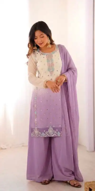 SR 1712 Lavender Color Faux Georgette Salwar Suit with Designer Work. Affordable Price ₹1999. Delivery 4-6 Working Days. Shop now. | Jump Suits, Salwar suit, Designer Suits, Casual Suits, Creative suits, Palazzo Suits, Party Wear Suits, Patiala Suits, Straight Suits
