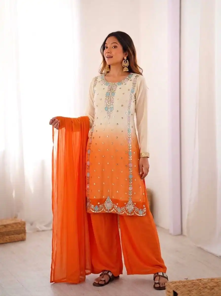 SR 1712 Orange Color Faux Georgette Salwar Suit with Designer Work. Affordable Price ₹1999. Delivery 4-6 Working Days. Shop now. | Jump Suits, Salwar suit, Designer Suits, Casual Suits, Creative suits, Palazzo Suits, Party Wear Suits, Patiala Suits, Straight Suits