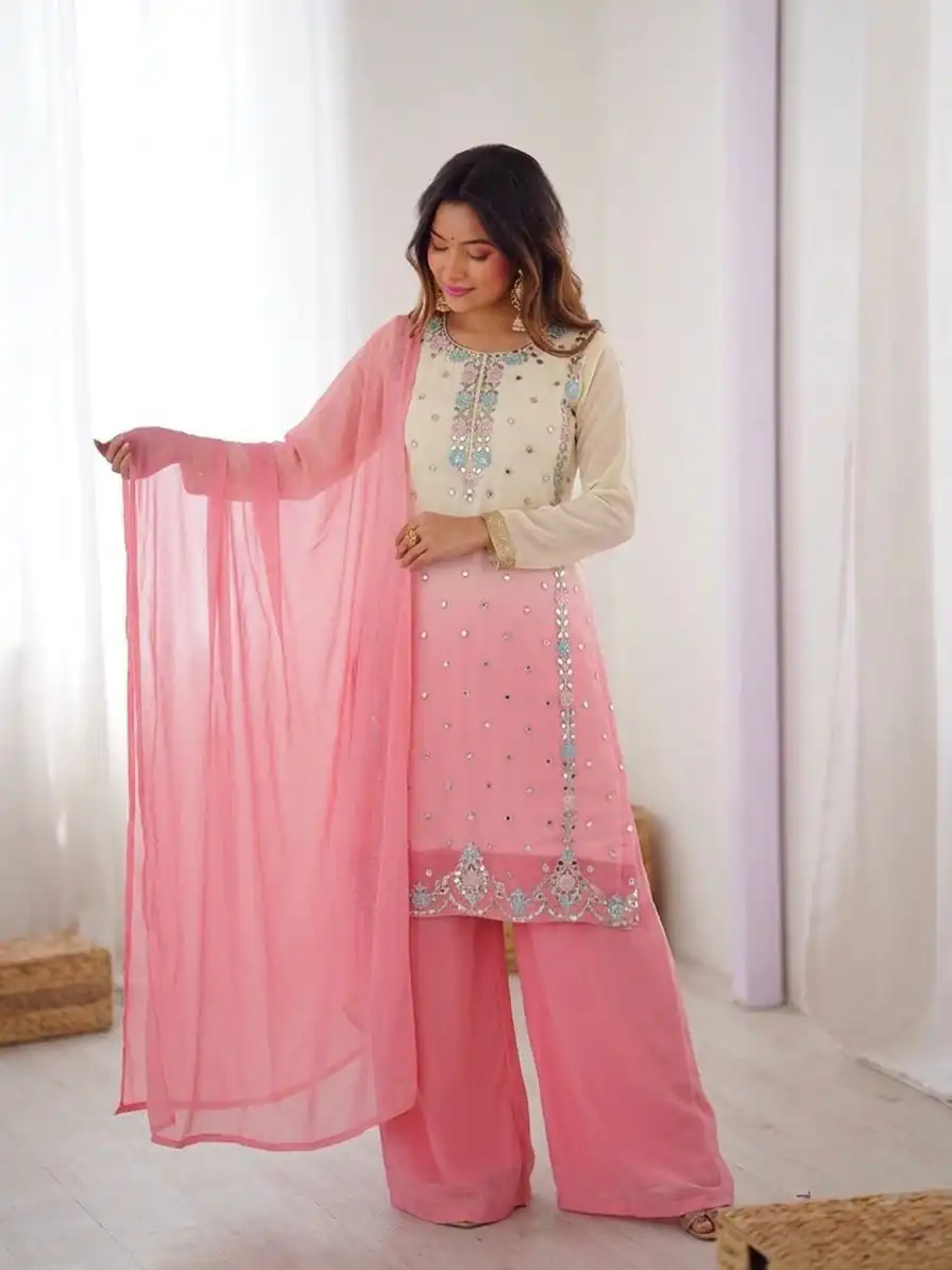 SR 1712 Pink Color Faux Georgette Salwar Suit with Designer Work. Affordable Price ₹1999. Delivery 4-6 Working Days. Shop now. | Jump Suits, Salwar suit, Designer Suits, Casual Suits, Creative suits, Palazzo Suits, Party Wear Suits, Patiala Suits, Straight Suits
