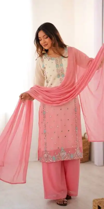 SR 1712 Pink Color Faux Georgette Salwar Suit with Designer Work. Affordable Price ₹1999. Delivery 4-6 Working Days. Shop now. | Jump Suits, Salwar suit, Designer Suits, Casual Suits, Creative suits, Palazzo Suits, Party Wear Suits, Patiala Suits, Straight Suits