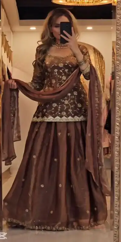 MF 473 Brown in Color Fandy Silk Designer Work Lehenga Choli . Affordable Price ₹2399. Delivery 4-6 Working Days. Shop now. | Lehenga, Bollywood Lehenga, Creative Lehenga, Designer Lehenga, Embroidered Lehenga, Party Wear Lehenga