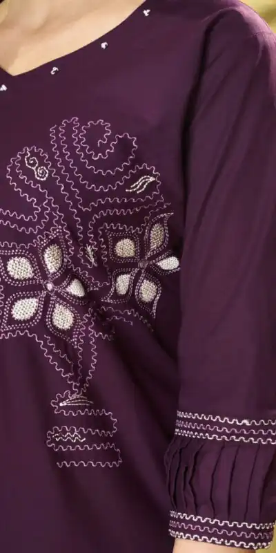 DIVA 162 Wine Color Cotton Kurti with Printed Designer Work. Exclusive Offer ₹1749. Delivery 4-6 Working Days. Online Shop now. | Kurti, Bollywood Kurti, Creative Kurtis, Designer Kurti, Party Wear Kurti, Selfie Kurti