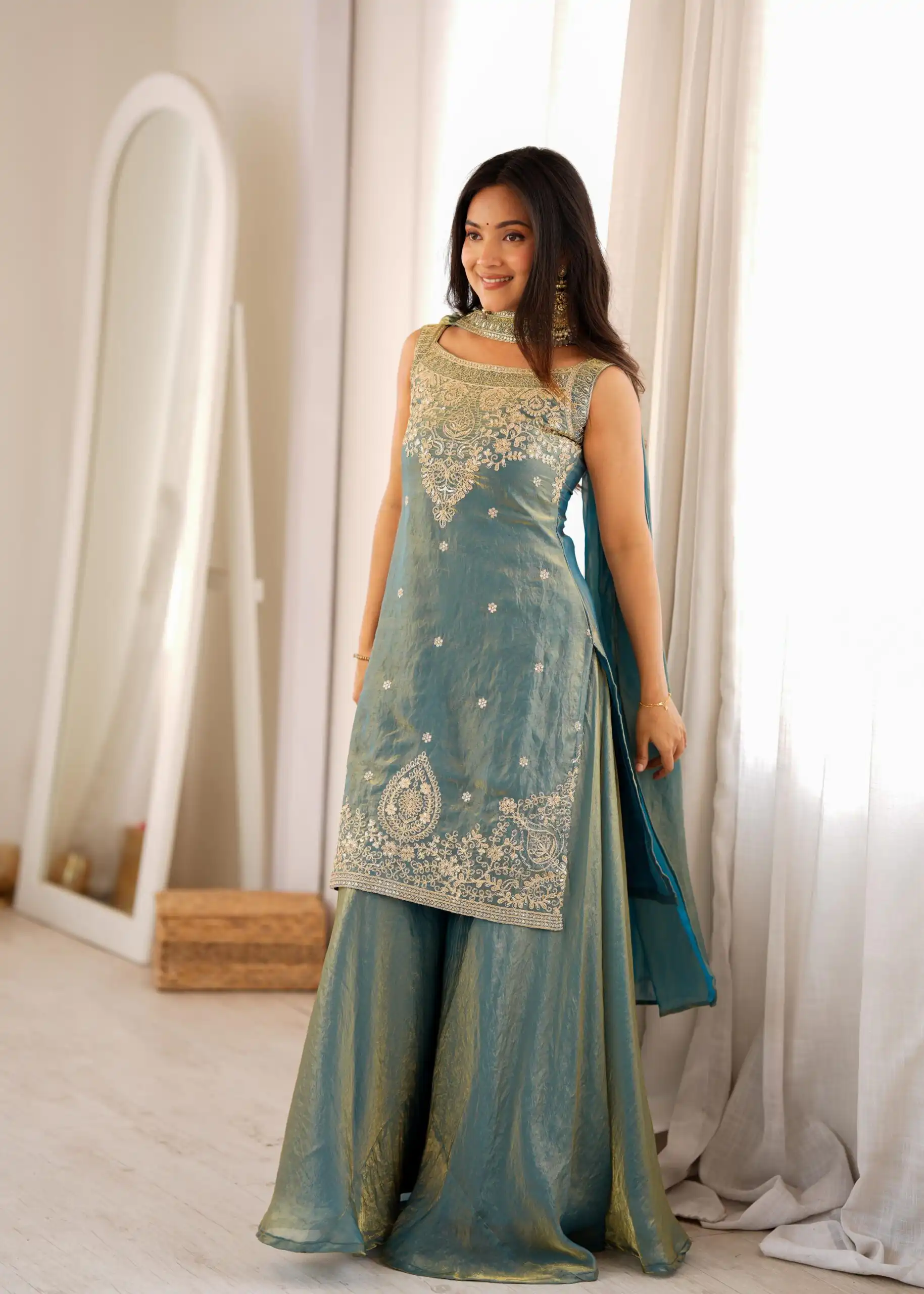 KB 306 Blue Fendy Silk Salwar Suit with Mirror Work & Embroidery Work. Best Price ₹1999. Delivery 4-6 Working Days. Shop now. | Jump Suits, Salwar suit, Designer Suits, Casual Suits, Creative suits, Palazzo Suits, Party Wear Suits, Patiala Suits, Straight Suits