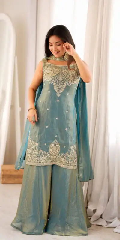 KB 306 Blue Fendy Silk Salwar Suit with Mirror Work & Embroidery Work. Best Price ₹1999. Delivery 4-6 Working Days. Shop now. | Jump Suits, Salwar suit, Designer Suits, Casual Suits, Creative suits, Palazzo Suits, Party Wear Suits, Patiala Suits, Straight Suits