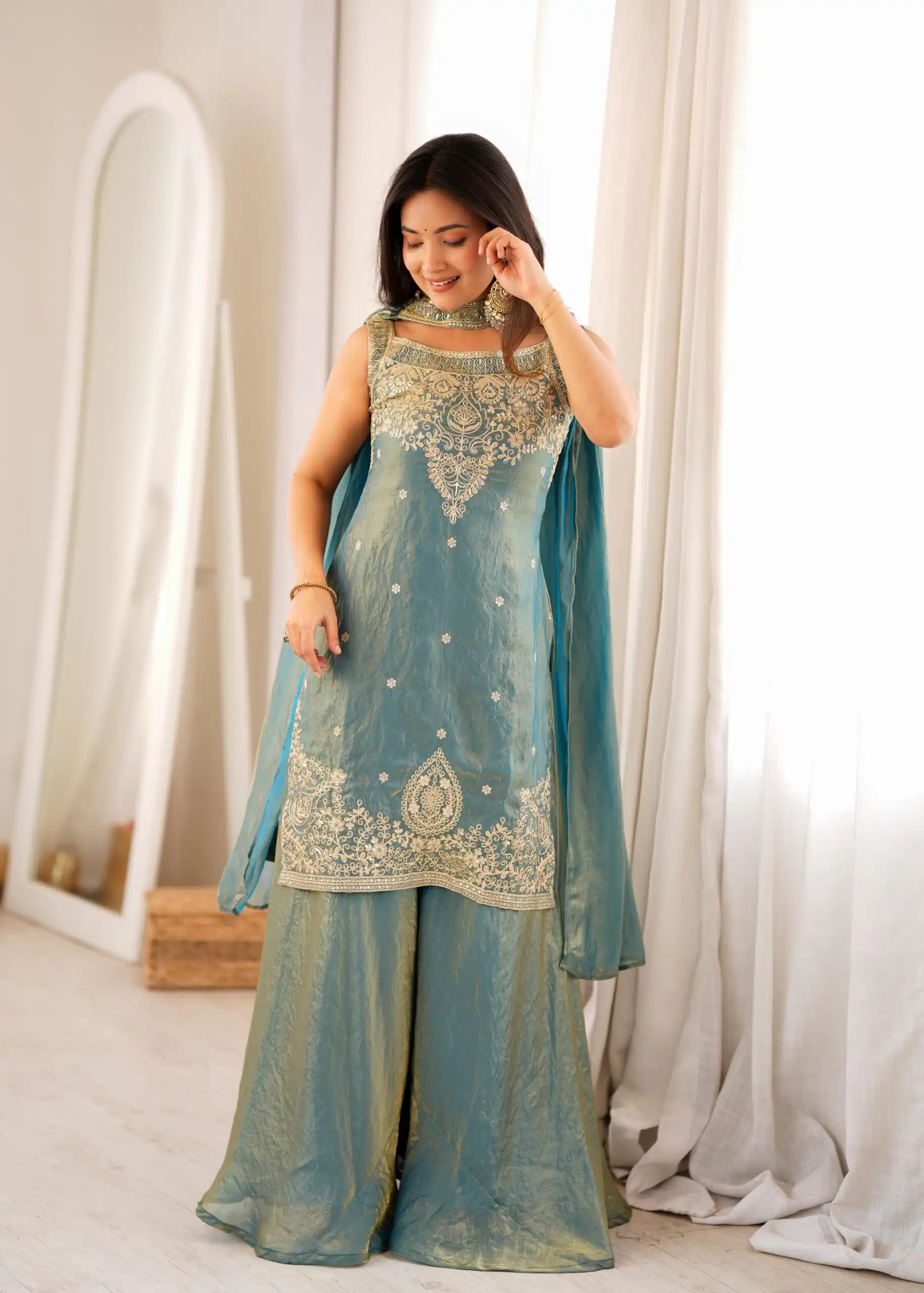 KB 306 Blue Fendy Silk Salwar Suit with Mirror Work & Embroidery Work. Best Price ₹1999. Delivery 4-6 Working Days. Shop now. | Jump Suits, Salwar suit, Designer Suits, Casual Suits, Creative suits, Palazzo Suits, Party Wear Suits, Patiala Suits, Straight Suits