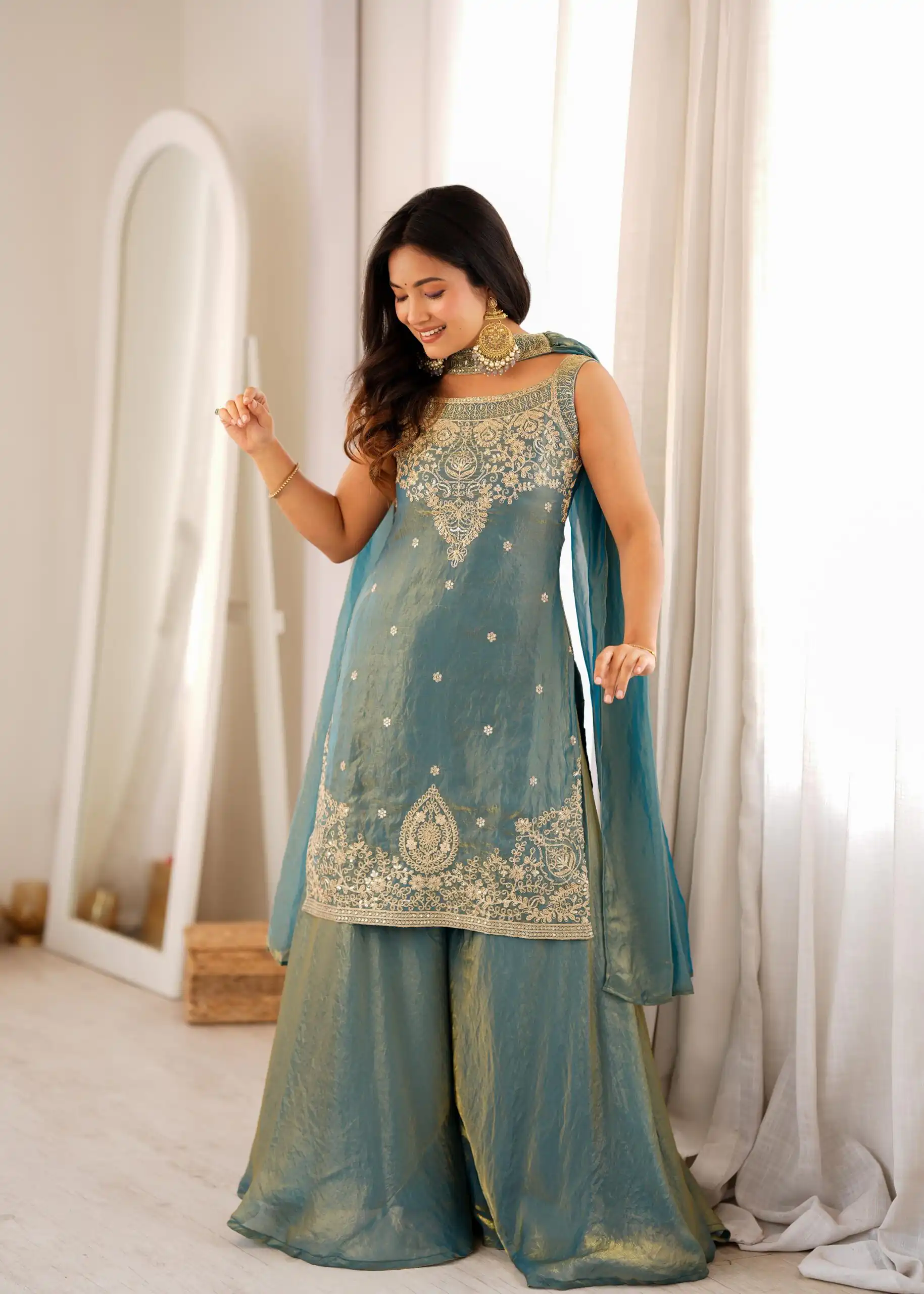 KB 306 Blue Fendy Silk Salwar Suit with Mirror Work & Embroidery Work. Best Price ₹1999. Delivery 4-6 Working Days. Shop now. | Jump Suits, Salwar suit, Designer Suits, Casual Suits, Creative suits, Palazzo Suits, Party Wear Suits, Patiala Suits, Straight Suits