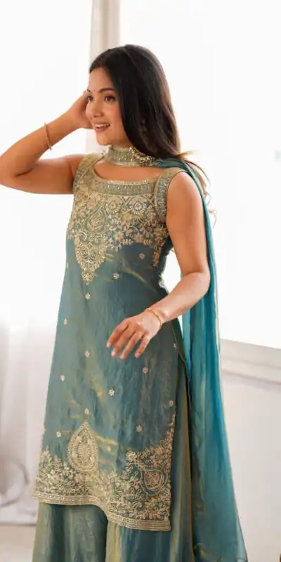 KB 306 Blue Fendy Silk Salwar Suit with Mirror Work & Embroidery Work. Best Price ₹1999. Delivery 4-6 Working Days. Shop now. | Jump Suits, Salwar suit, Designer Suits, Casual Suits, Creative suits, Palazzo Suits, Party Wear Suits, Patiala Suits, Straight Suits