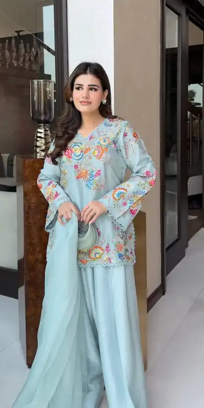 BE 469 Sky Blue in Organza ace Work & Embroidery Work Salwar Suit . Special Price ₹2049. Delivery 4-6 Working Days. Shop now. | Jump Suits, Salwar suit, Designer Suits, Casual Suits, Creative suits, Palazzo Suits, Party Wear Suits, Patiala Suits, Straight Suits