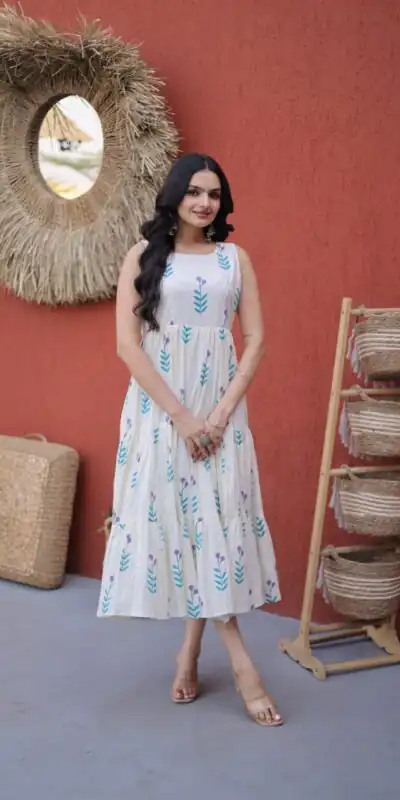 KA 1248 White Cotton Kurti with Printed Work.Wedding, Party, Festive, Events, Exclusive Offer ₹1519. Delivery 4-6 Working Days. Shop now. | Kurti, Bollywood Kurti, Creative Kurtis, Designer Kurti, Party Wear Kurti, Selfie Kurti