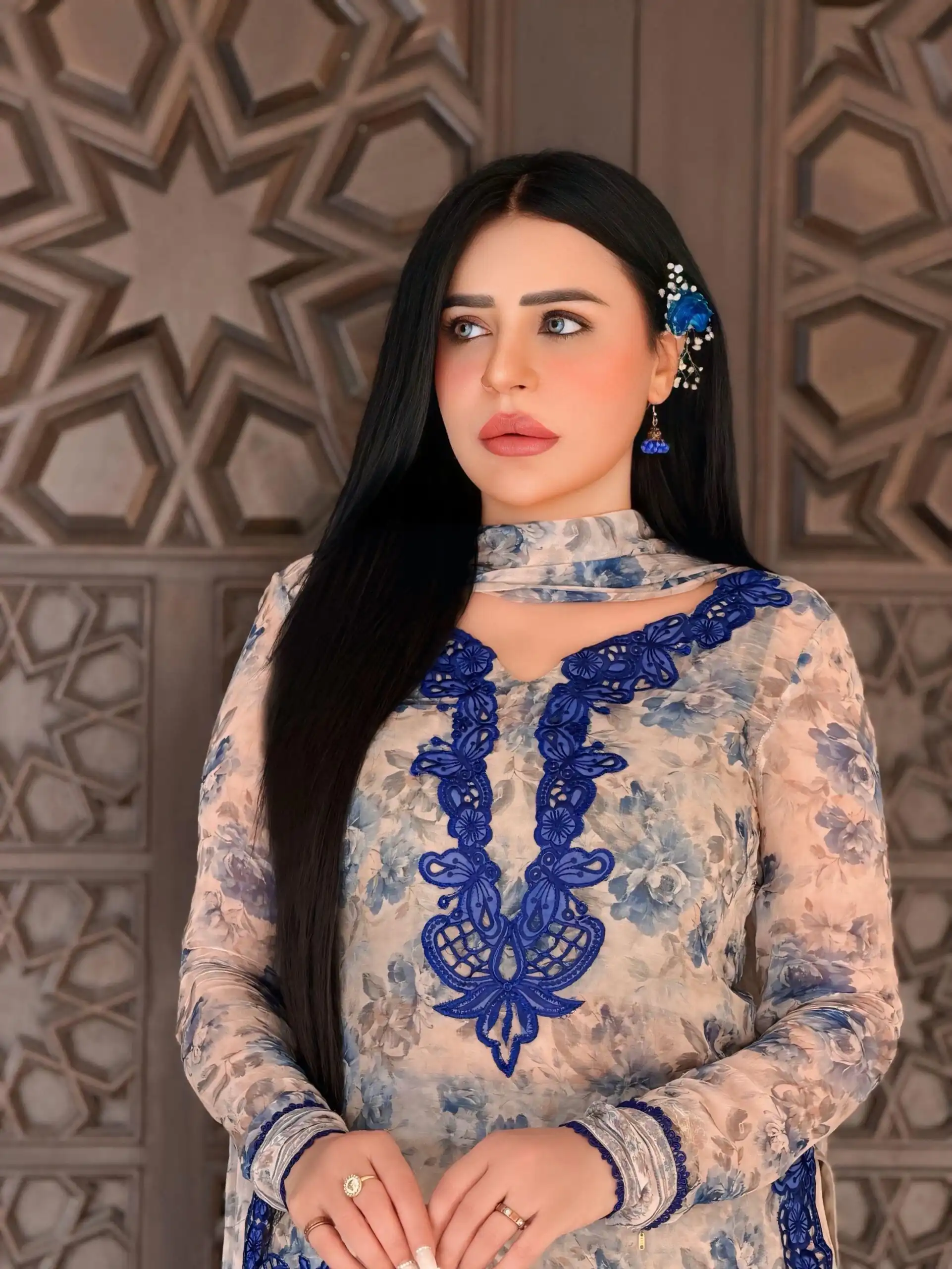 SRK 5352 Cream Faux Georgette Salwar Suit with Designer Work. Affordable Price ₹2049. Delivery 4-6 Working Days. Shop now. | Jump Suits, Salwar suit, Designer Suits, Casual Suits, Creative suits, Palazzo Suits, Party Wear Suits, Patiala Suits, Straight Suits
