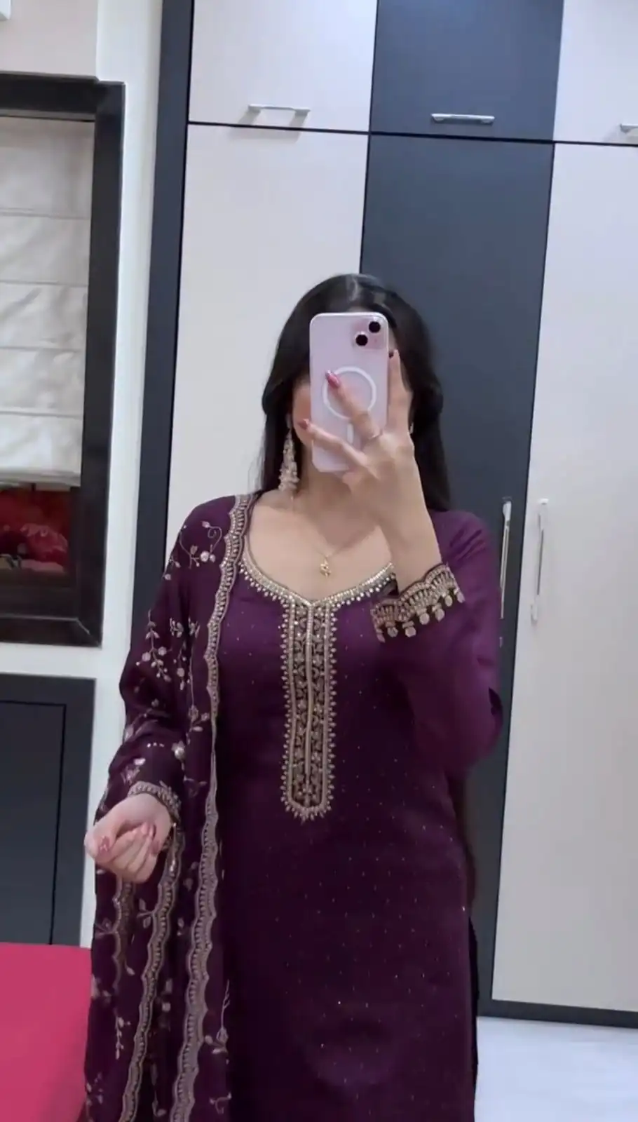 JF 048 Wine Color Georgette Salwar Suit with Designer Work. Affordable Price ₹2149. Delivery 4-6 Working Days. Online Shop now. | Jump Suits, Salwar suit, Designer Suits, Casual Suits, Creative suits, Palazzo Suits, Party Wear Suits, Patiala Suits, Straight Suits