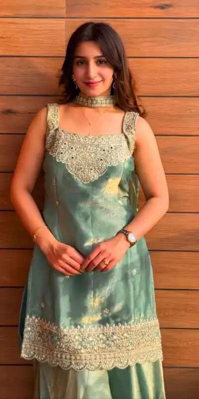 NF 1284 Green Fandy Silk Salwar Suit with Embroidery Work. Wedding, Party, Festive, Events Now at just ₹1999. Delivery 4-6 Working Days. Shop now. | Jump Suits, Salwar suit, Designer Suits, Casual Suits, Creative suits, Palazzo Suits, Party Wear Suits, Patiala Suits, Straight Suits