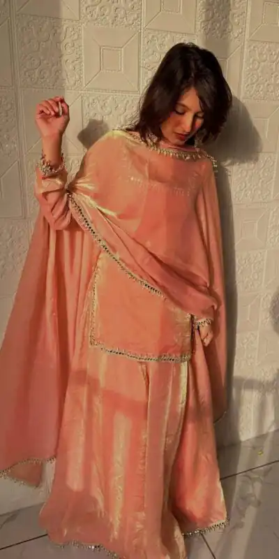 ZB 5063 Peach Fandy Silk Salwar Suit with Embroidery Work. Wedding, Party, Festive, Events Now at just ₹1949. Delivery 4-6 Working Days. Shop now. | Jump Suits, Salwar suit, Designer Suits, Casual Suits, Creative suits, Palazzo Suits, Party Wear Suits, Patiala Suits, Straight Suits