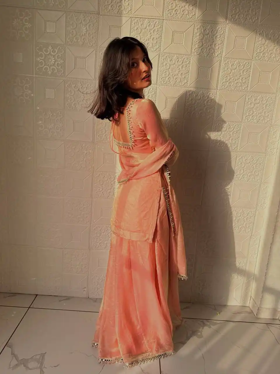ZB 5063 Peach Fandy Silk Salwar Suit with Embroidery Work. Wedding, Party, Festive, Events Now at just ₹1949. Delivery 4-6 Working Days. Shop now. | Jump Suits, Salwar suit, Designer Suits, Casual Suits, Creative suits, Palazzo Suits, Party Wear Suits, Patiala Suits, Straight Suits