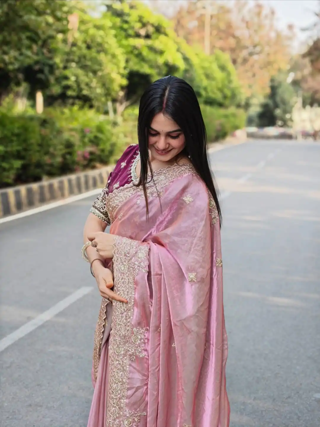 JR 666 Pink Fendy Satin Saree Perfect for Wedding, Party, Durga Puja, Raksha Bandhan, Sangeet – . Festive Deal ₹1949. Delivery 4-6 Working Days. | Sarees, Bollywood Sarees, Creative Sarees, Designer Sarees, Embroidered Sarees, Ethnic Saree, Modern Digital sarees, Party Wear Sarees